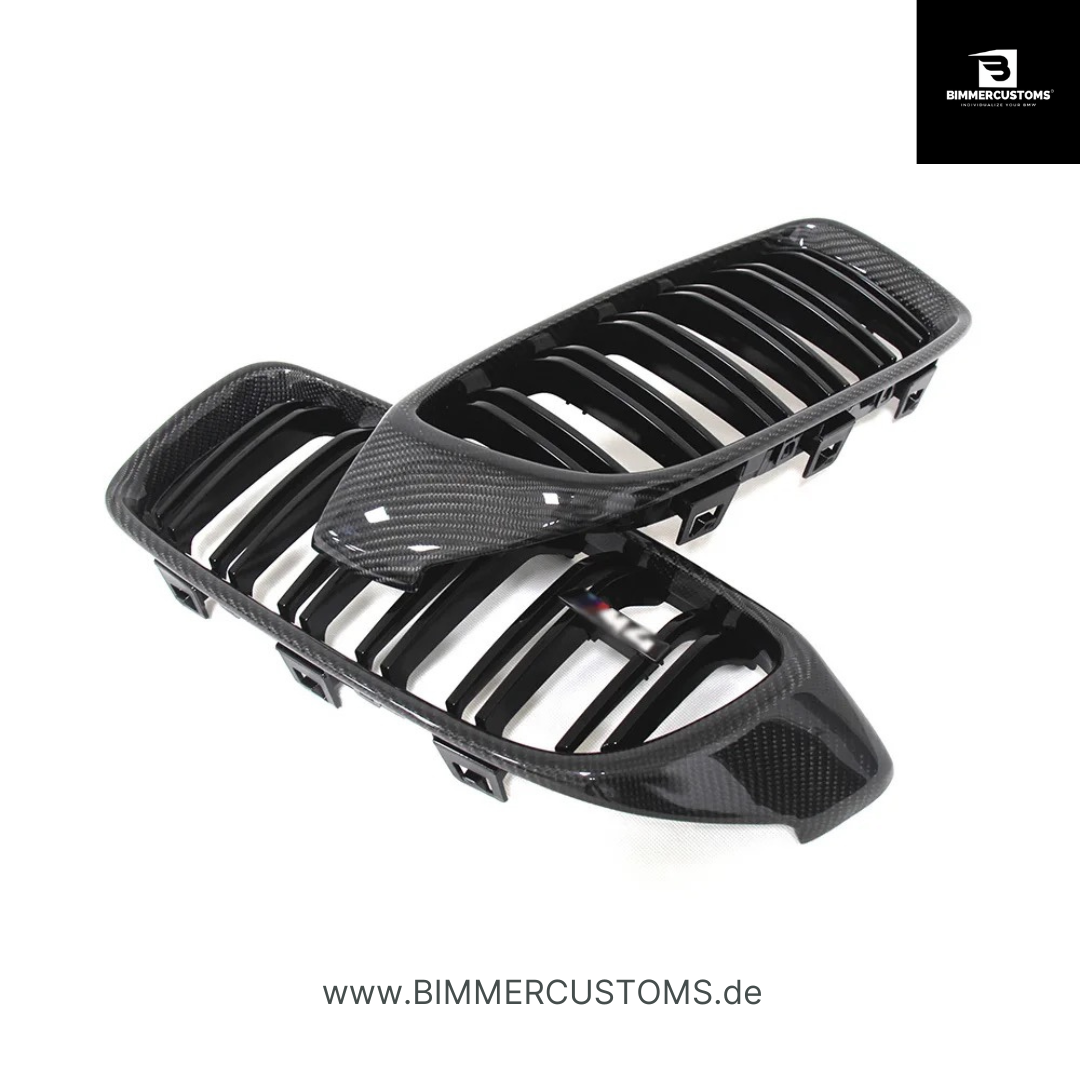 BIMMERCUSTOMS CARBON DOPPELSTEG FRONTGRILL PASSEND FÜR BMW 4er F32 F33 F36 M4 F82 F83