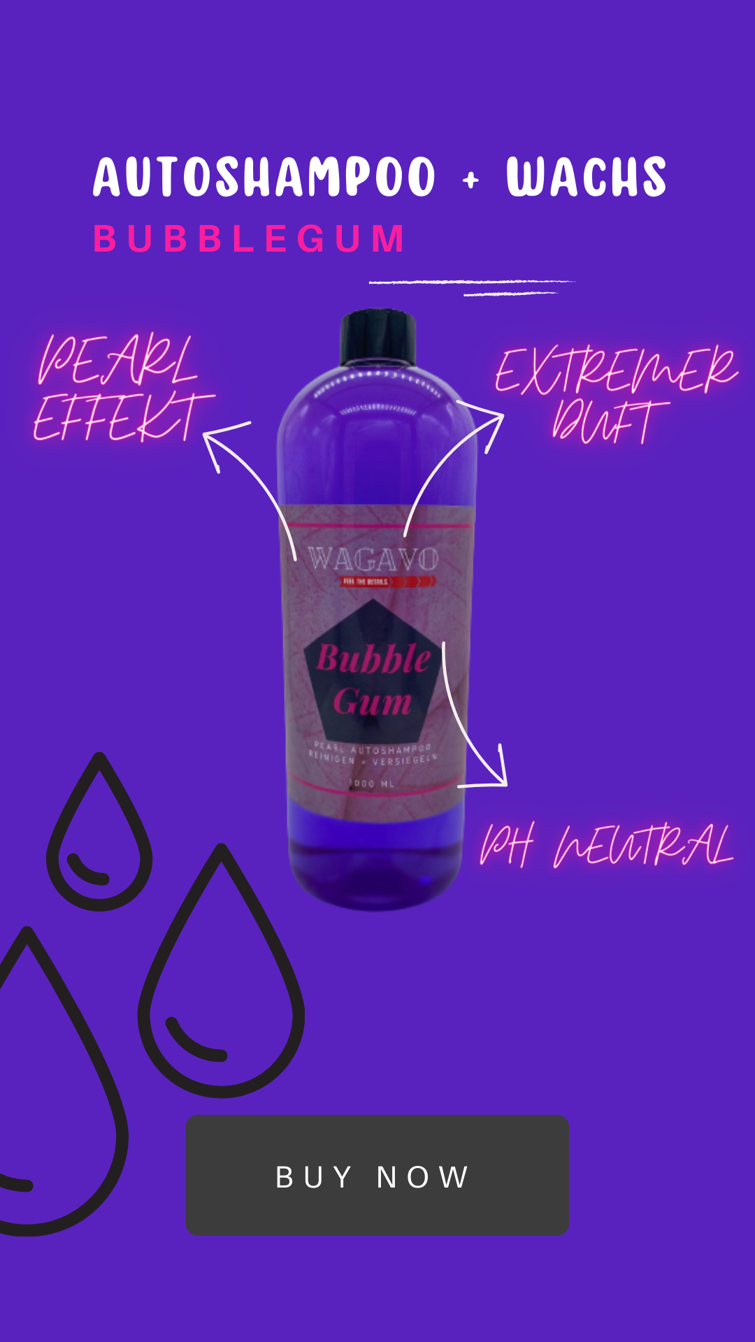 AUTOSHAMPOO PEARL & SHINE BUBBLE GUM 1000ML