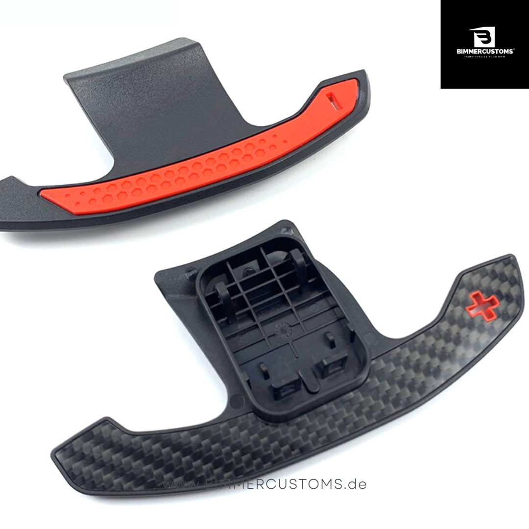 BIMMERCUSTOMS CARBON PADDLES SHORT RED LINE PASSEND FÜR BMW 1er 2er 3er 4er 5er 6er M2 M3 M4 M5 F20 F21 F22 F30 F31 F36 F80 F82 F83 F10 F11