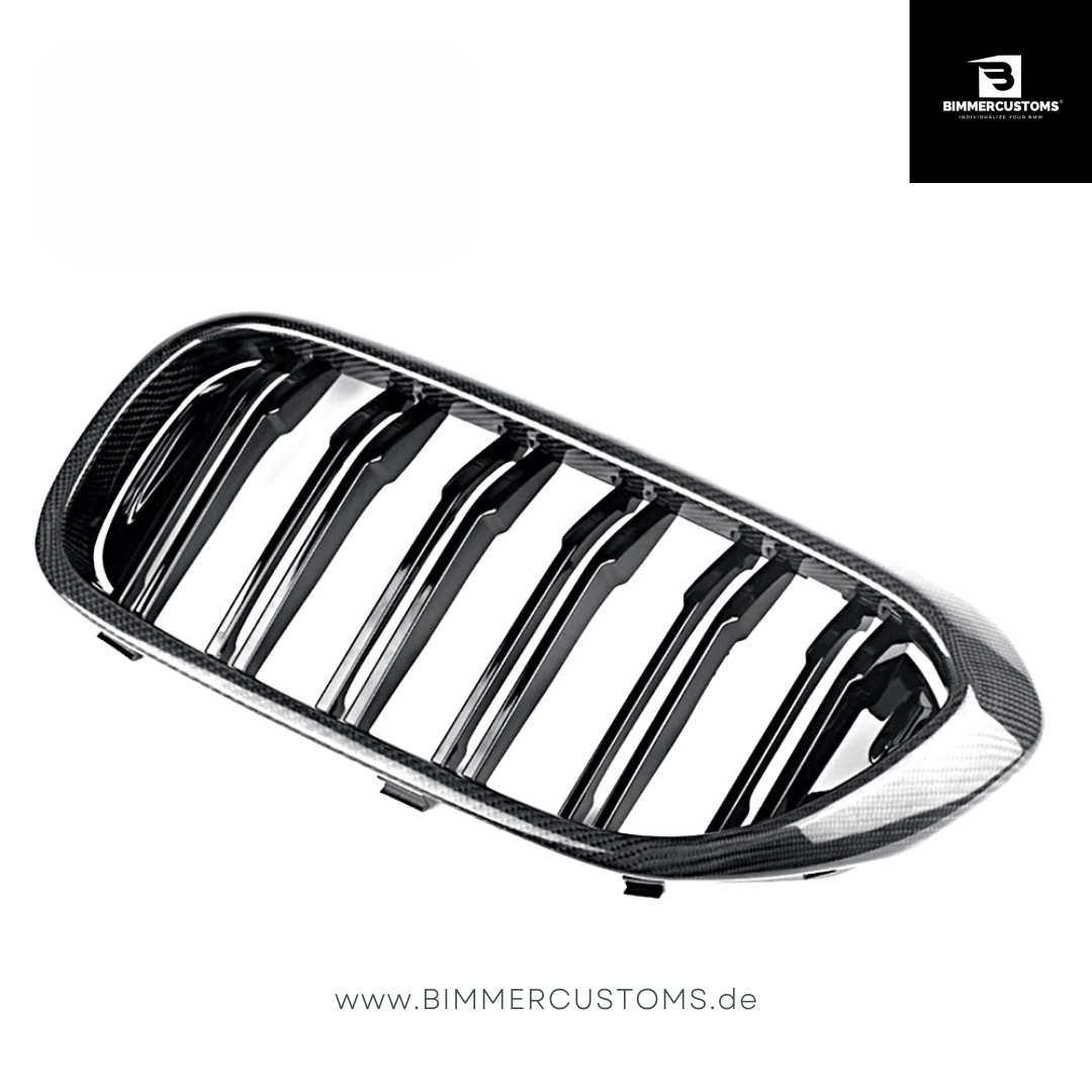 BIMMERCUSTOMS CARBON NIEREN DOPPELSTEG FRONTGRILL PASSEND FÜR BMW 5er G30 G31 M5 F90